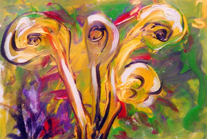 عکس باکیفیت تابلوی نقاشی  گل